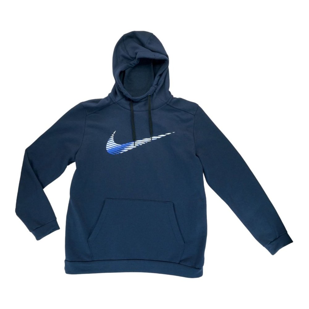 Nike Dri Fit Training Pullover Hoodie Sweatshirt Navy Blue‎ Mens Large